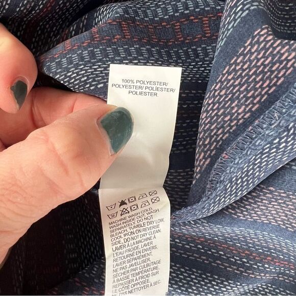 Lucky Brand Blue Striped Boho Balloon Sleeve Peasant Blouse - Picture 12 of 12